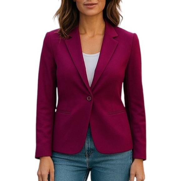 Kensie Small Burgandy Single Button Breasted Blazer Office Professional - Picture 1 of 9